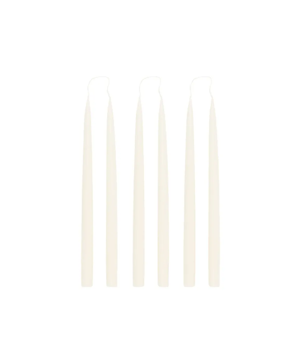 Danish Taper Candles in Soft White, Set of 6