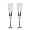 Daphne Flute in Clear & Gold