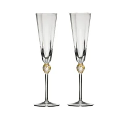 Daphne Flute in Clear & Gold