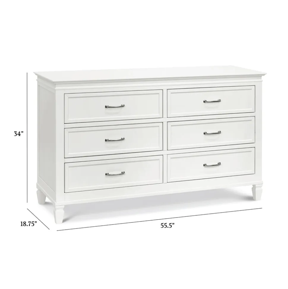 Darlington 6-Drawer Assembled Dresser in Warm White
