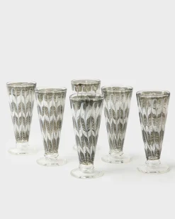 D’Ascoli Donatello Flute Glasses in Walnut, Set of 6