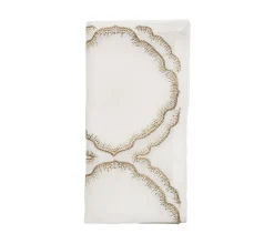 Daydream Napkin in White, Gold & Silver, Set of 4