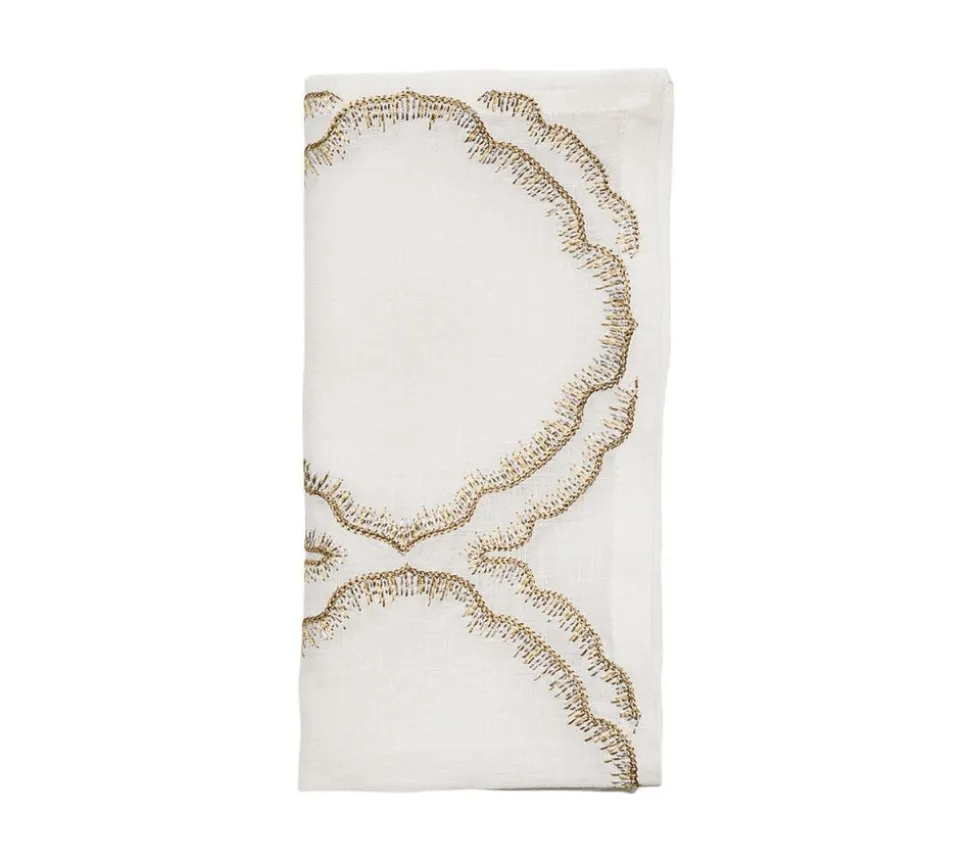 Daydream Napkin in White, Gold & Silver, Set of 4