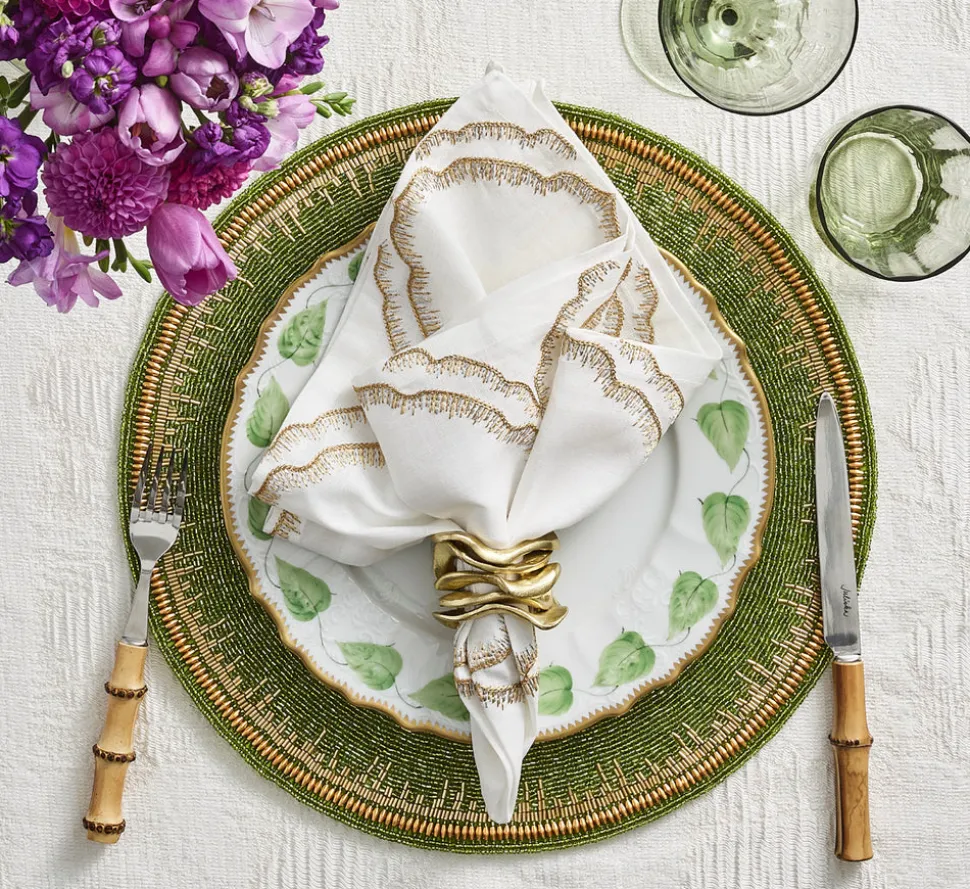 Daydream Napkin in White, Gold & Silver, Set of 4