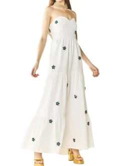 Days Gown in White with Painted Beads