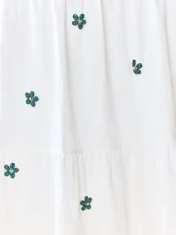 Days Gown in White with Painted Beads