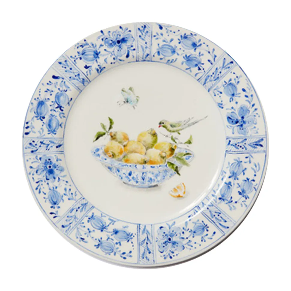 Delft Plates in Lemons, Set of 4