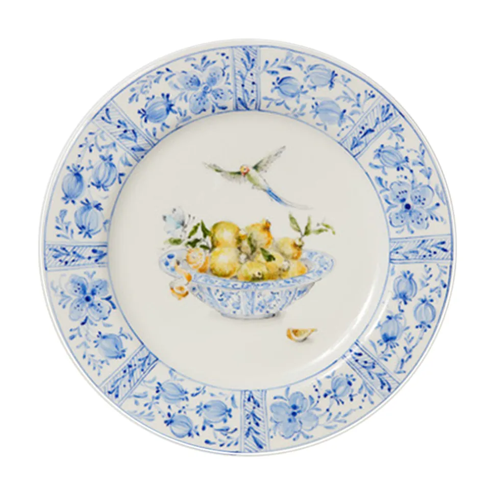 Delft Plates in Lemons, Set of 4