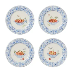 Delft Plates in Pomegranates, Set of 4