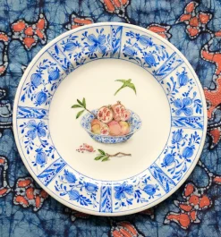 Delft Plates in Pomegranates, Set of 4