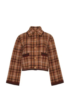 Delilah Cardigan in Camel Check
