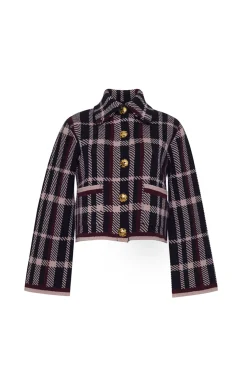 Delilah Cardigan in Navy Plaid