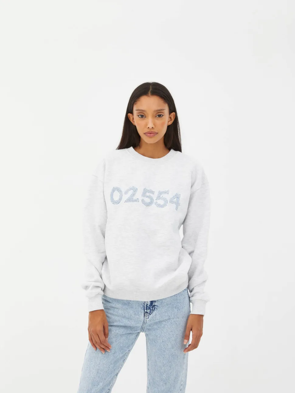 Denim Letter Sweatshirt