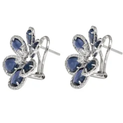 Desert Blooms Mariposa Blue Sapphire Stud Earrings