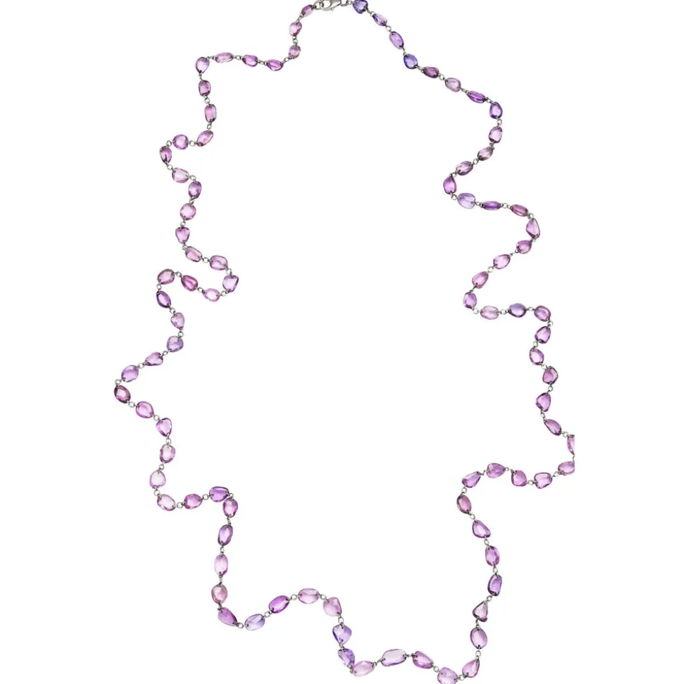Desert Blooms Mariposa Pink Sapphire Long Necklace