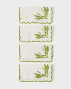 DESTREE x Cabana Embroidered Cocktail Napkins, Set of 4