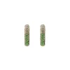 Diamond & Green Sapphire Oval Hoop Earrings