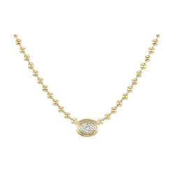 Diamond Oval Double Bubble Bezel Necklace