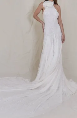 Diane Chantilly Lace and Silk Chiffon Gown