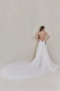 Diane Chantilly Lace and Silk Chiffon Gown