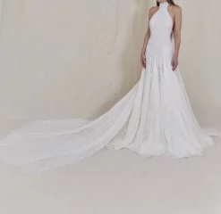 Diane Chantilly Lace and Silk Chiffon Gown