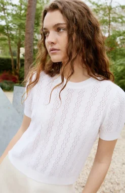 Diane Knit Top in Cream