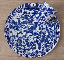 Dinner Plates in Cobalt Swirl, Set Of 4