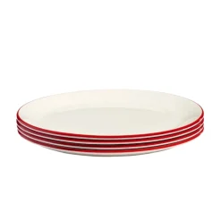 Dinner Plates in Red Rim