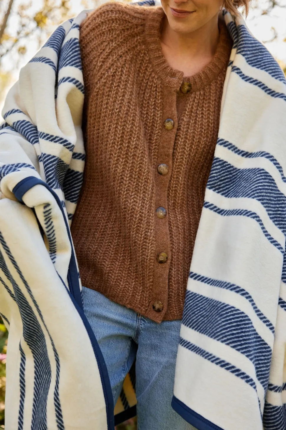 Dockside Stripe Navy Blanket
