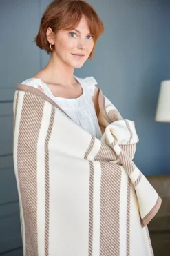 Dockside Stripe Sepia Blanket