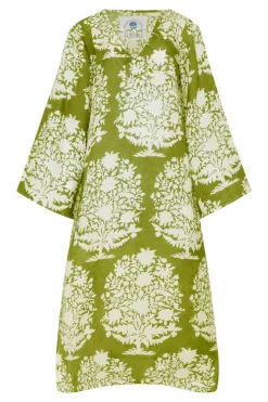Doha Caftan in Green Bouquet