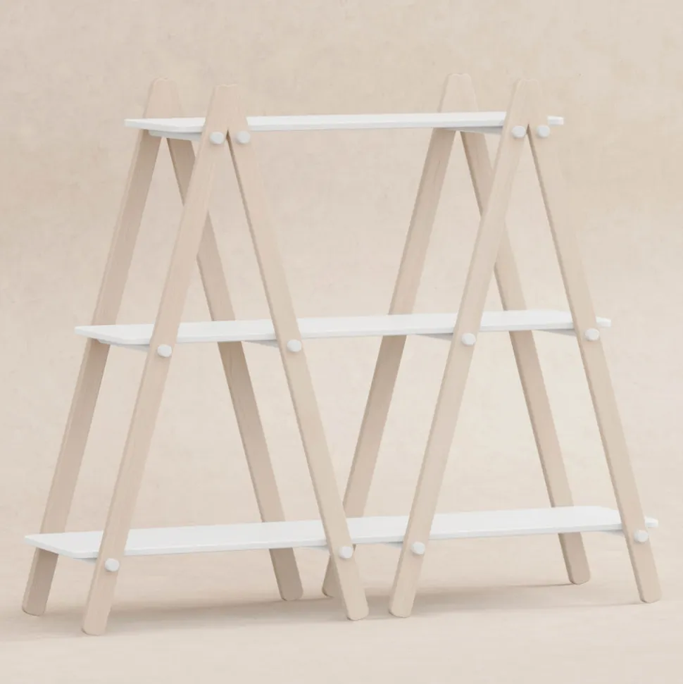 Dottie Bookcase in White & Washed Natural