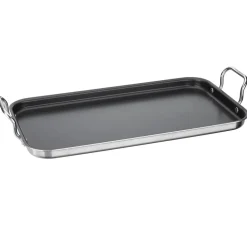 Double Burner Griddle in Stainless Steel
