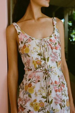 Double Drawstring Dress in Multi Floral