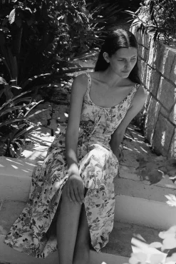 Double Drawstring Dress in Multi Floral