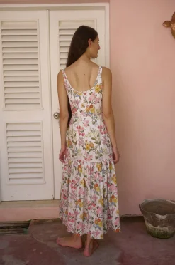 Double Drawstring Dress in Multi Floral