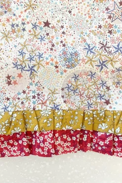 Double Ruffle Edge Tablecloth Made With Liberty Fabric in Adelajda & Capel & Mitsi Valeria