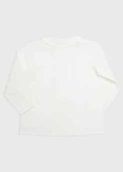 Double-Breasted Peter Pan Collar Shirt in White
