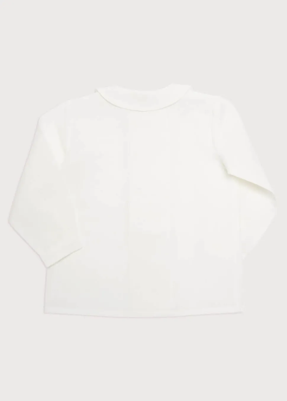 Double-Breasted Peter Pan Collar Shirt in White