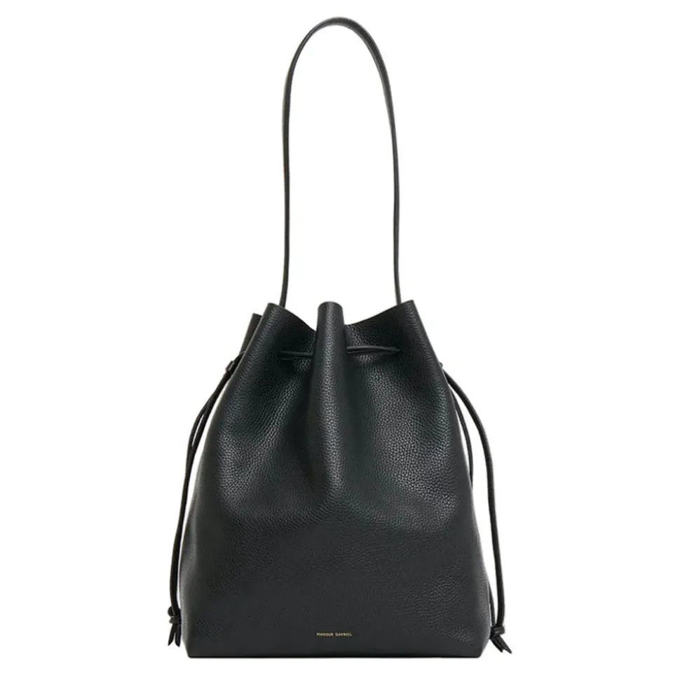 Drawstring Cabas in Black