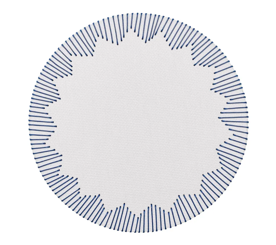 Dream Weaver Placemat in White & Blue, Set of 4