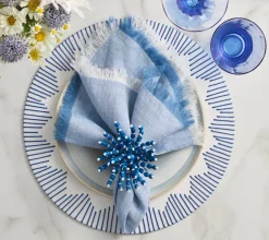 Dream Weaver Placemat in White & Blue, Set of 4