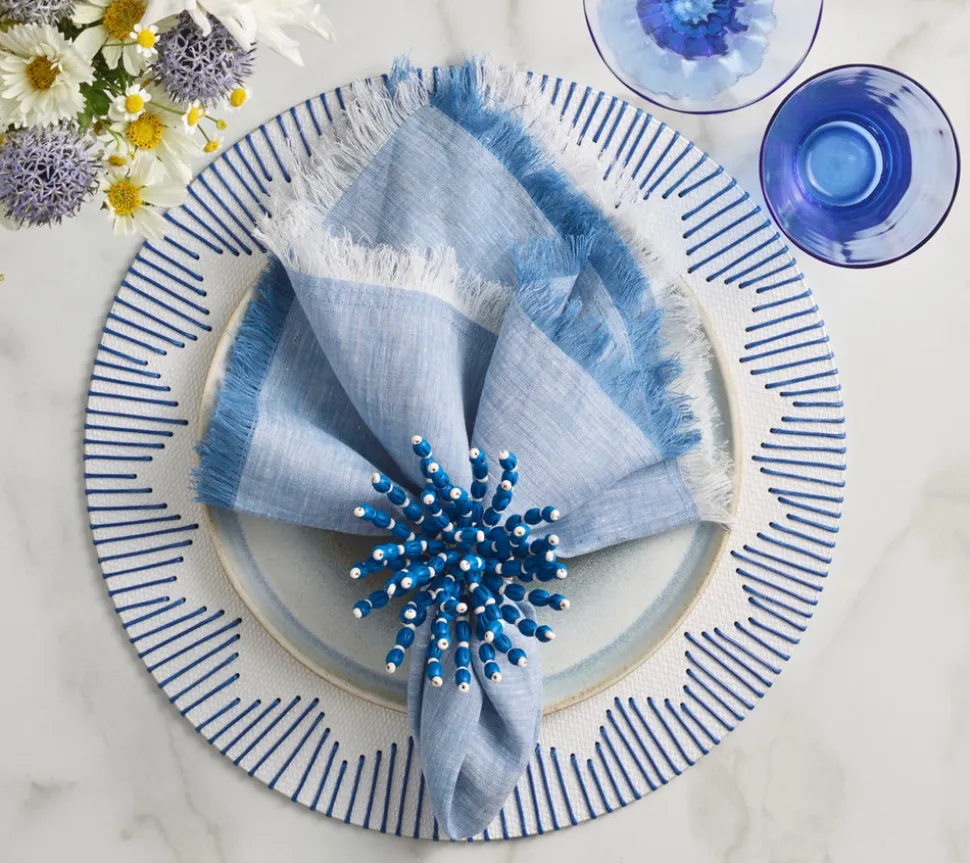 Dream Weaver Placemat in White & Blue, Set of 4