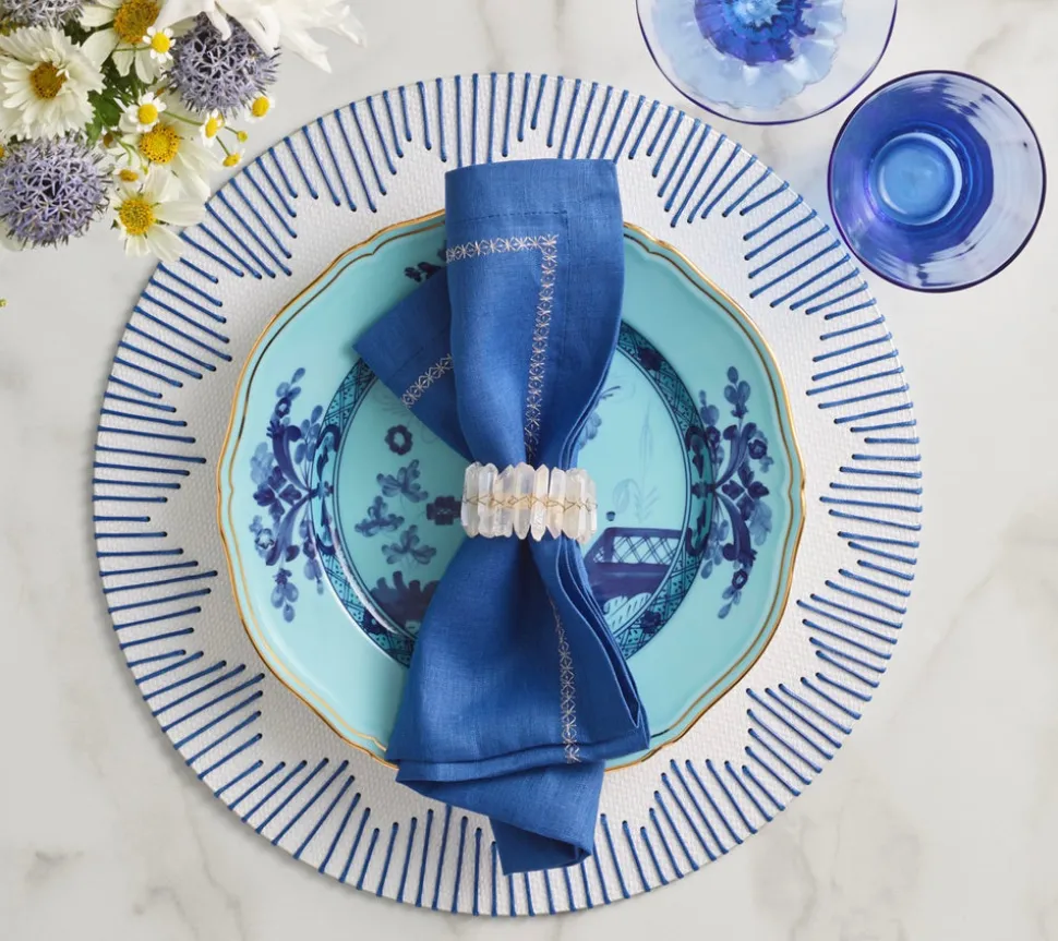 Dream Weaver Placemat in White & Blue, Set of 4
