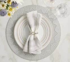 Dream Weaver Placemat in Gray & White, Set of 4