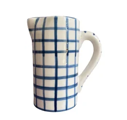 Drink Me Jug & Vase in Capri Blue Gingham