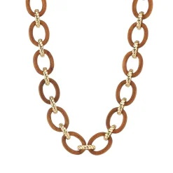 Earth Goddess Link Necklace in Teak