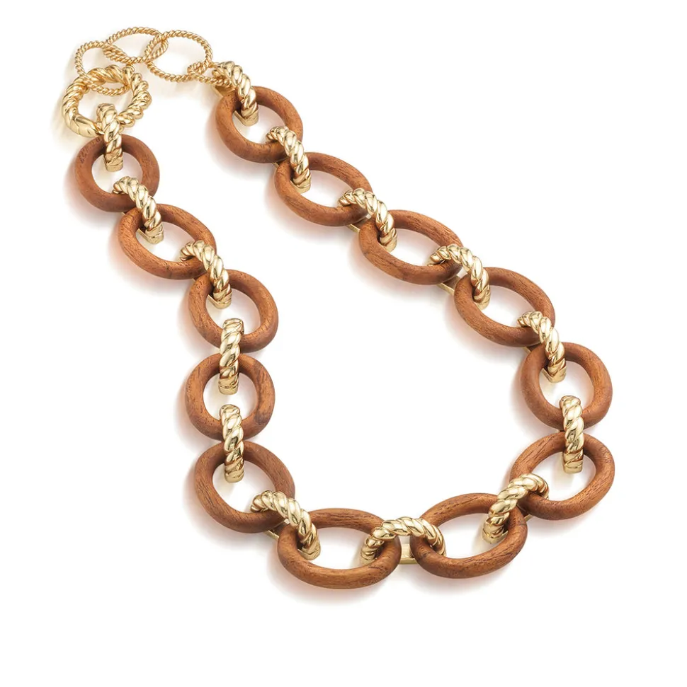 Earth Goddess Link Necklace in Teak