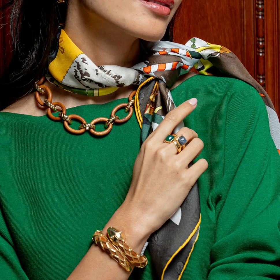 Earth Goddess Link Necklace in Teak