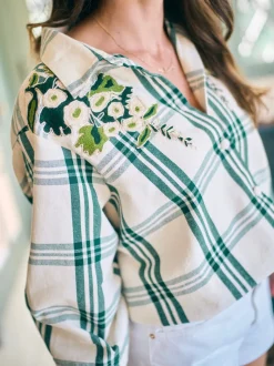 EDDY x Mckenzie Depinto Butler Top in Green Plaid & Floral